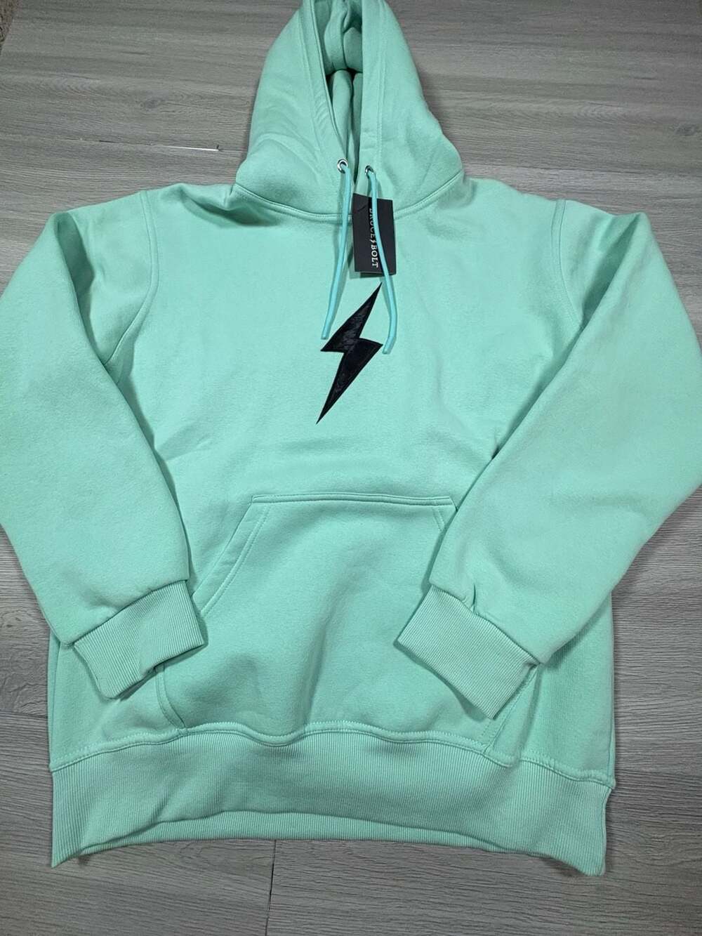 Bruce Bolt Bolt Hoodie Size Large Mint Green